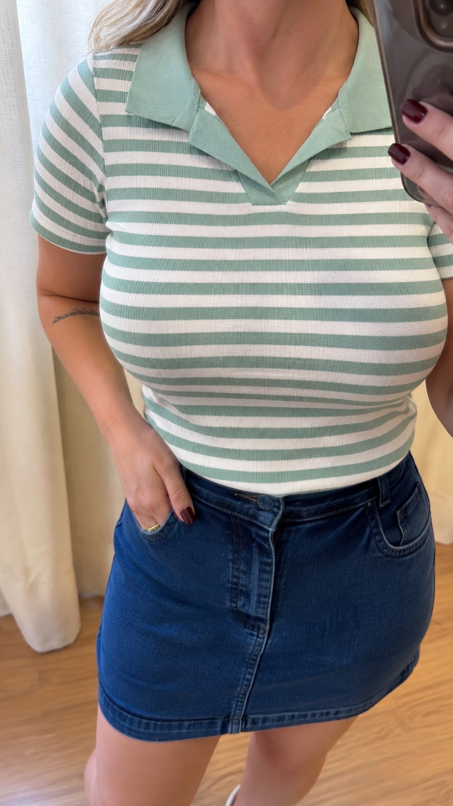 Blusinha Polo Listrada
